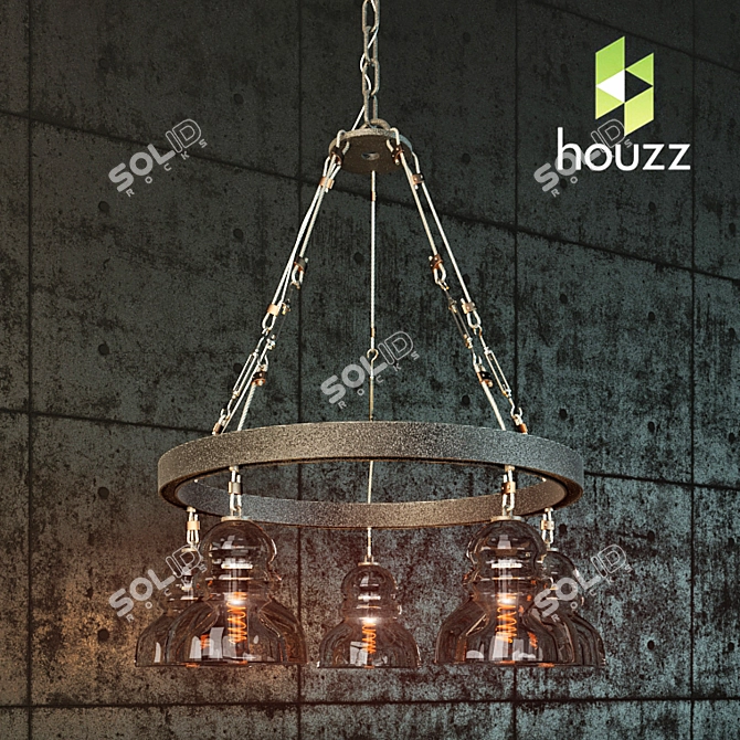 Vintage-inspired Menlo Park Chandelier 3D model image 1