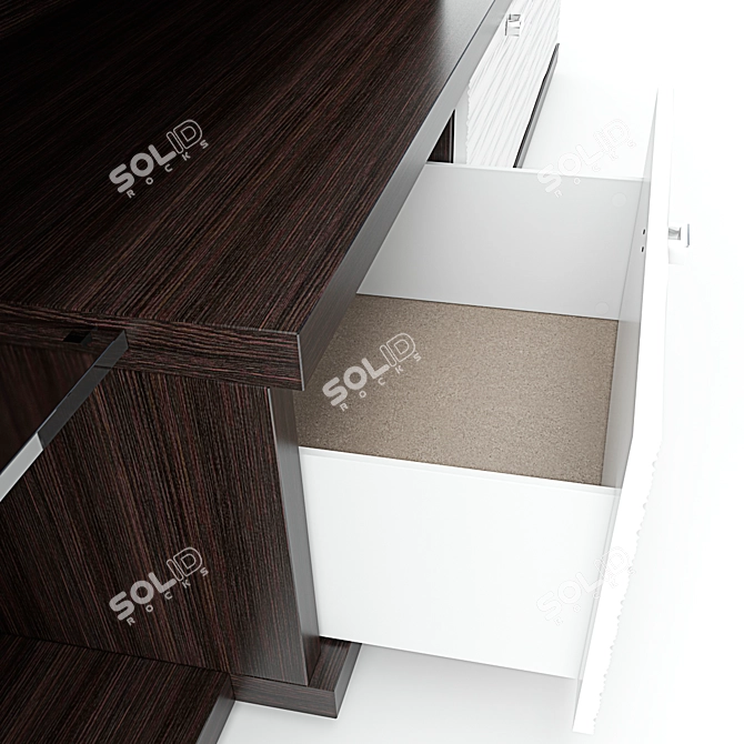 Tokio TV Cabinet Set with Shelf 3D model image 3