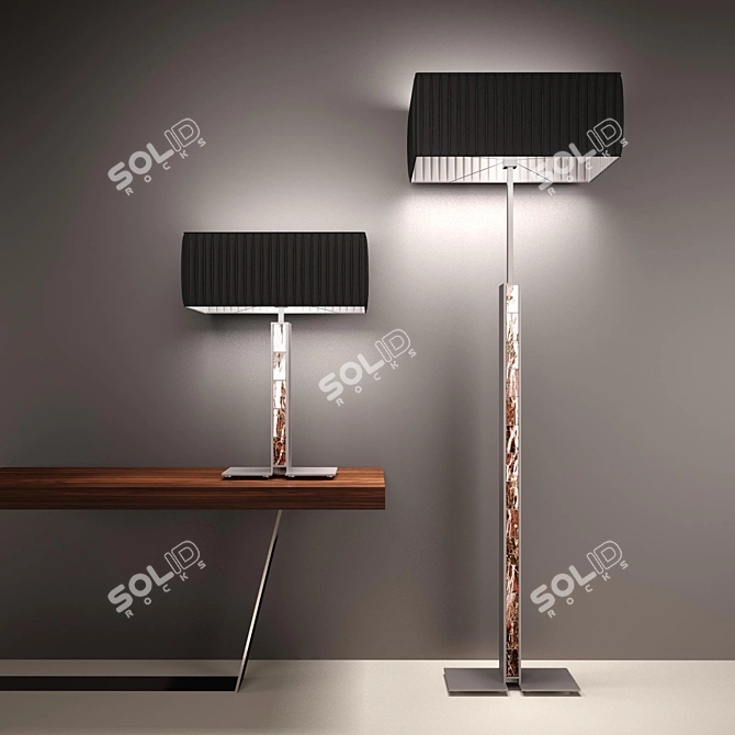 Minimalist Floor Lamp Set by MALERBA 3D model image 1