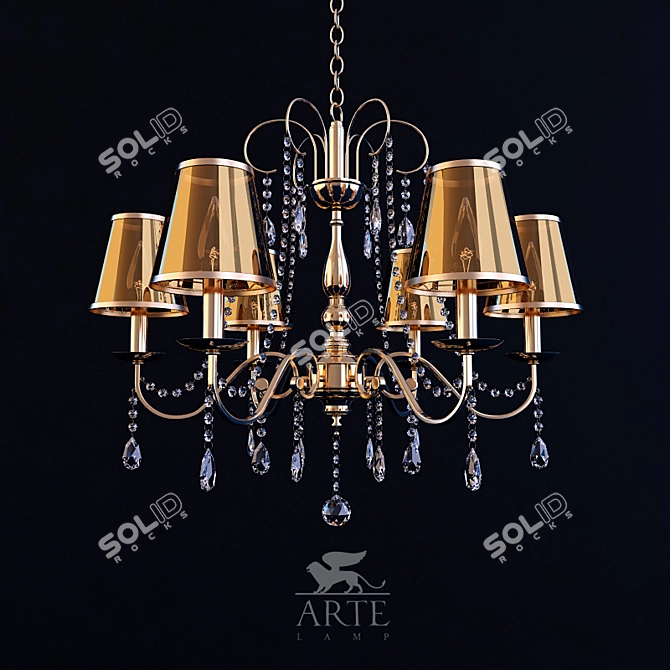 Gilded 6-Light Vernisage Chandelier 3D model image 1