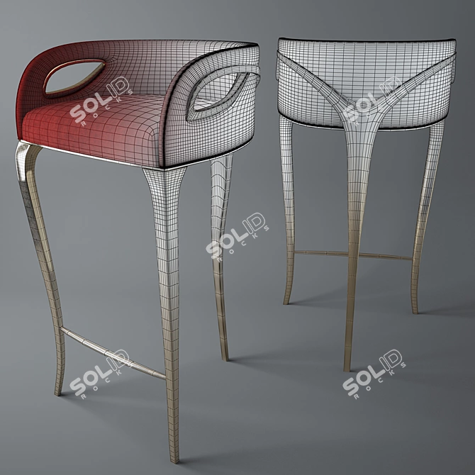 Elegant Chandra Barstool: Stylish & Comfortable 3D model image 2