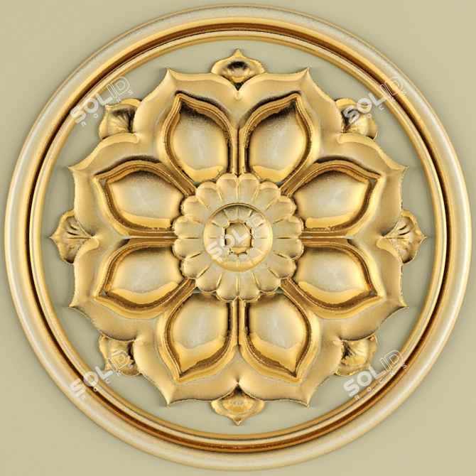 Elegant Stucco Ceiling: Artistry in Design 3D model image 1