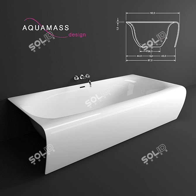 Aquamass Una Gamba: Innovative Bath 3D model image 1