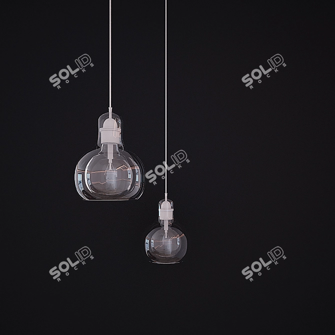 Elegant Glow: Mega Bulb Chandelier 3D model image 1