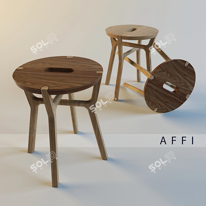  Minimalist Low Stool by AFFI 3D model image 1