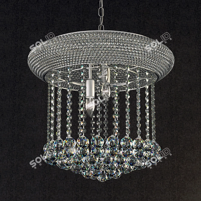 Sparkling Silver Crystal Chandelier 3D model image 1