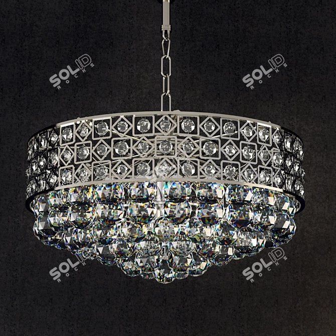 PANDORA Crystal Chandelier: Elegant Lighting for High Ceilings 3D model image 1