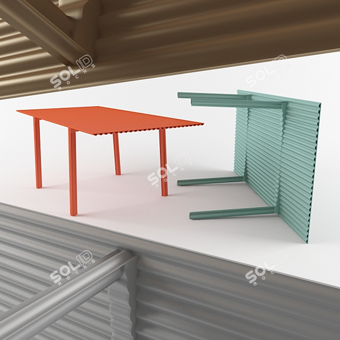 Sleek Ripple Table for Modern Spaces 3D model image 1