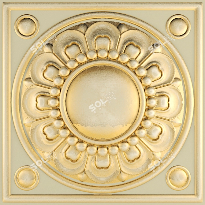 Elegant Ceiling Stucco 3D model image 1