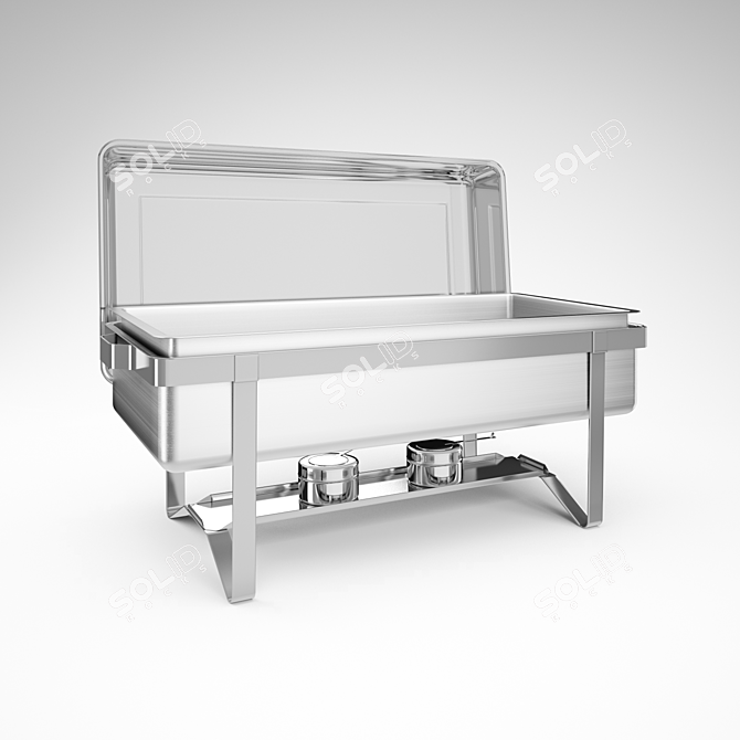 Rectangular Chafing Dish Warmer 3D model image 3