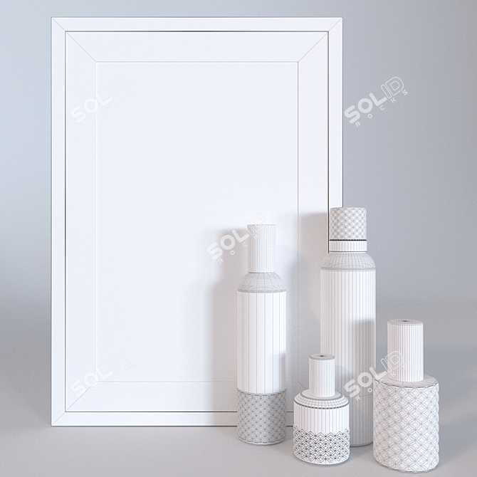 Elegant Bathroom Decor Set 3D model image 2