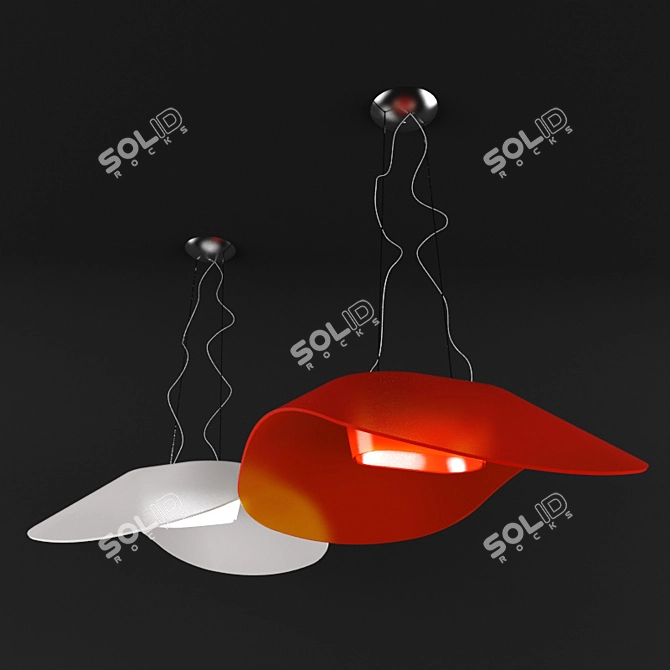 Sleek and Stylish FLY-FLY Pendant 3D model image 1