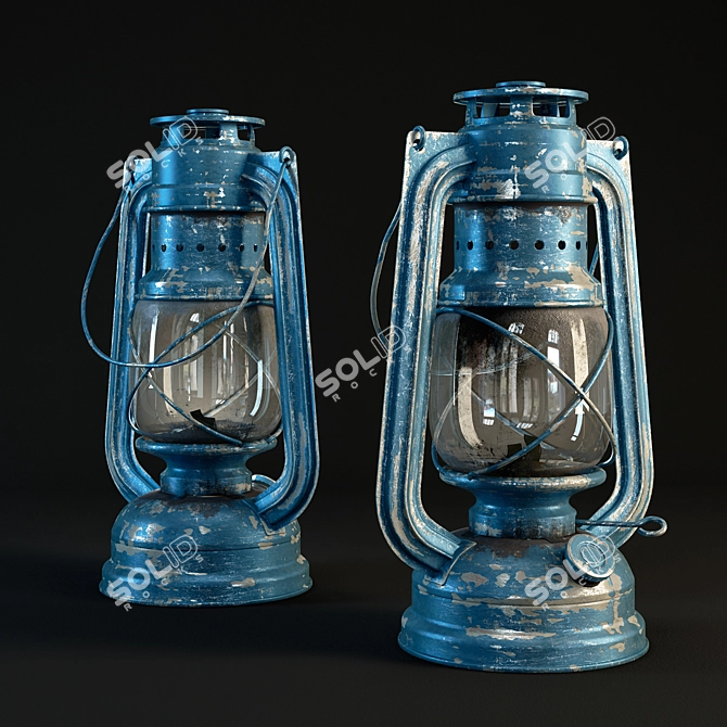 Rustic Kerosene Lamp 3D model image 1