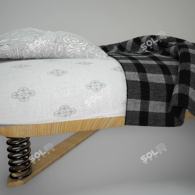 Spring Bed with Cushioning 3D model image 3