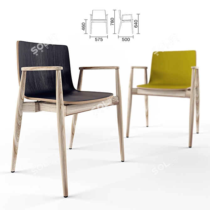 Scandi Comfort: Malmo Armchair 3D model image 1