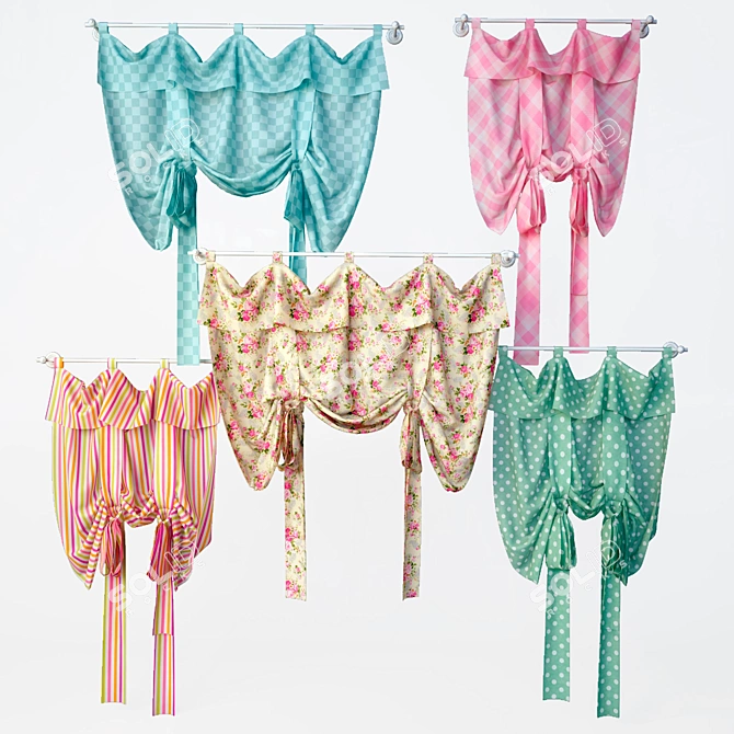 Elegant Lace Curtains: Stylish and Decorative 3D model image 2