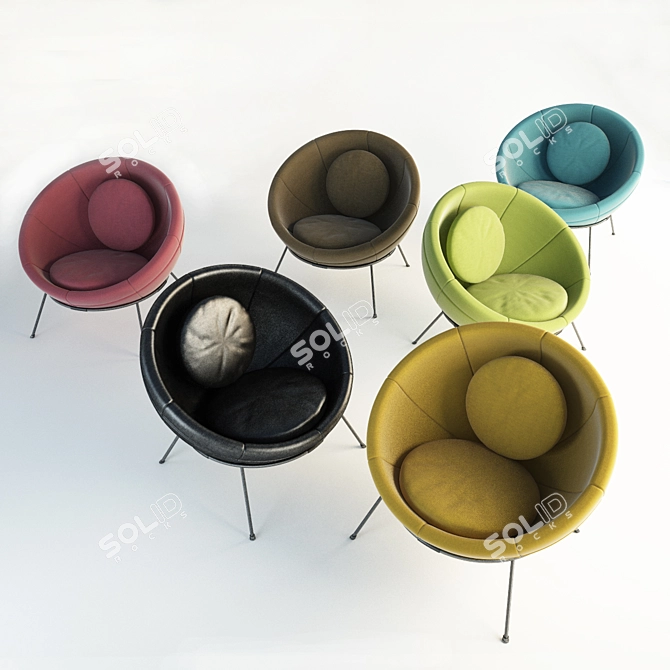 São Paulo Bowl Chair Set 3D model image 1