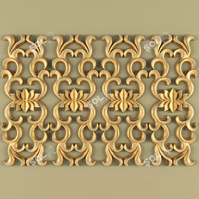 Elegant Decorative Molding 3D model image 1