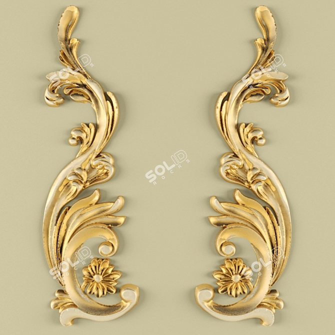 Elegant Decorative Molding 3D model image 1