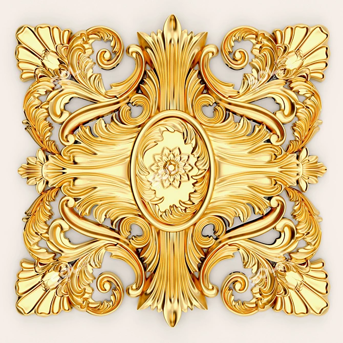 Elegant Decorative Molding 3D model image 1