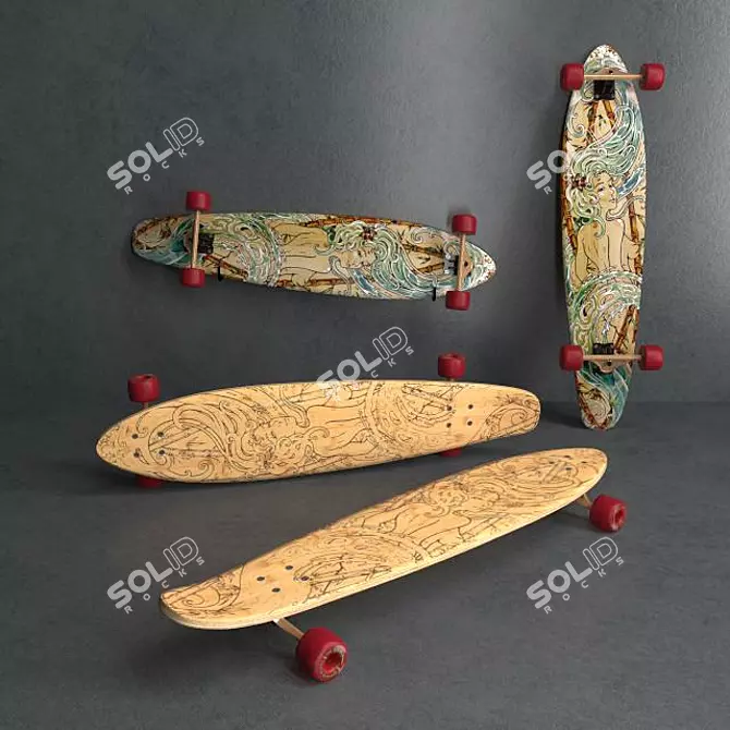 GLOBE KAGUYA Bamboo Longboard 3D model image 1