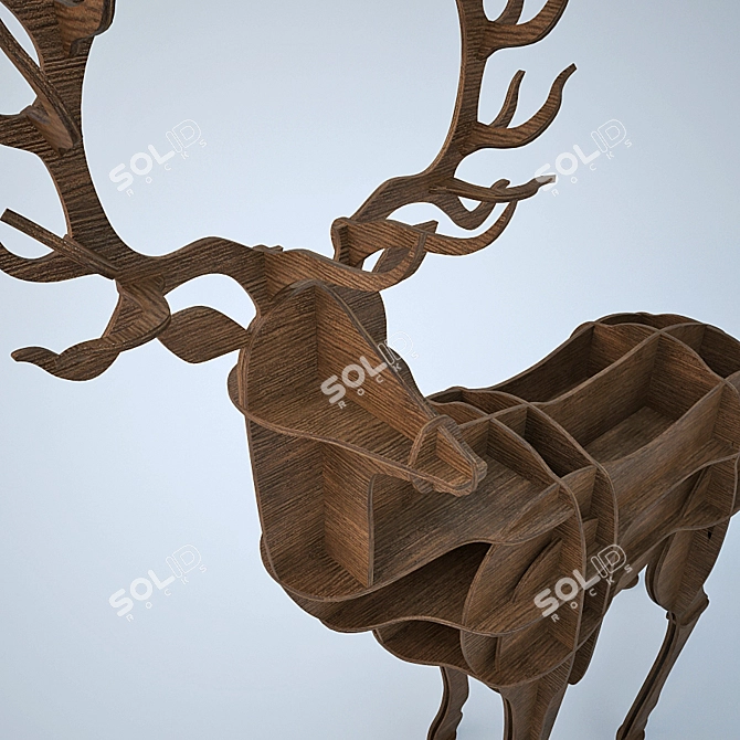 Elegant Deer Bookcase 3D model image 2