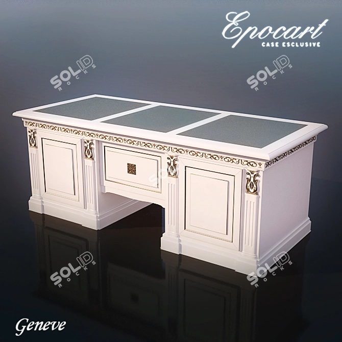 Epocart Geneve Two-Drawer Writing Desk 3D model image 1