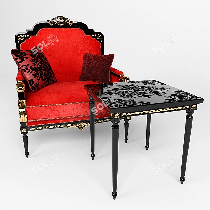 Grand Beatrice Chair & Table 3D model image 2
