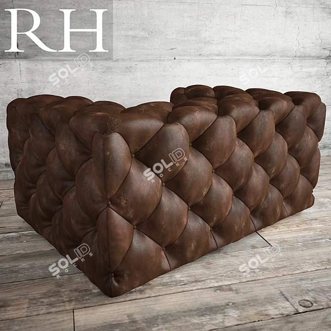 Sleek Leather Armchair 3D model image 3