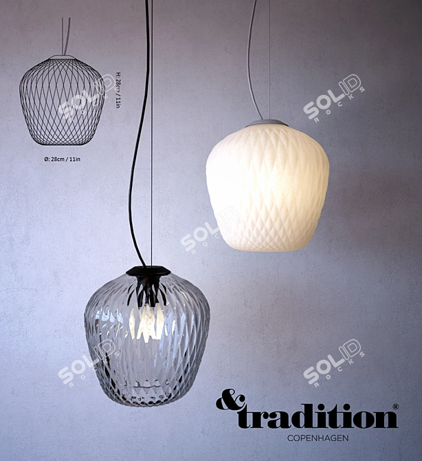 Elegant Blown Pendant SW3 3D model image 1