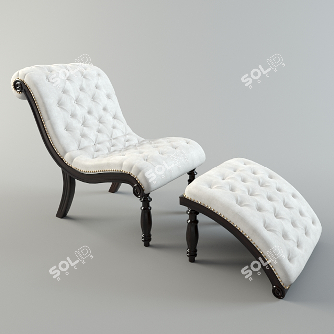 Elegant Accent Lounge Chair 3D model image 1