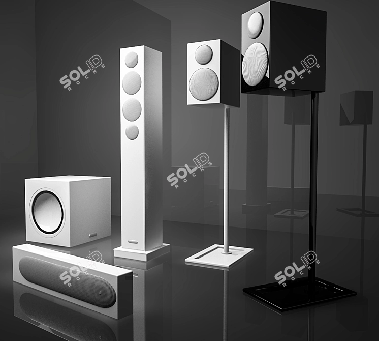 Monitor Audio Radius Floor Standing Speaker 3D model image 1