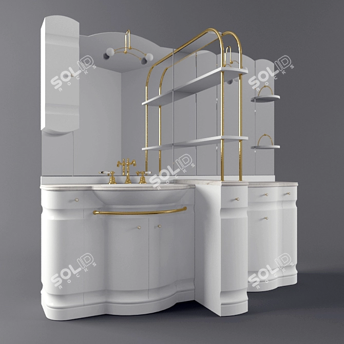 Eurodesign Hilton Bathroom Furniture 3D model image 1