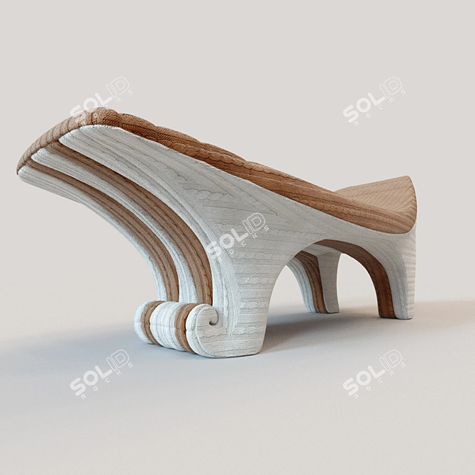 Ergonomic Knitted Lounger: Organic Design, V-Ray Ready 3D model image 1