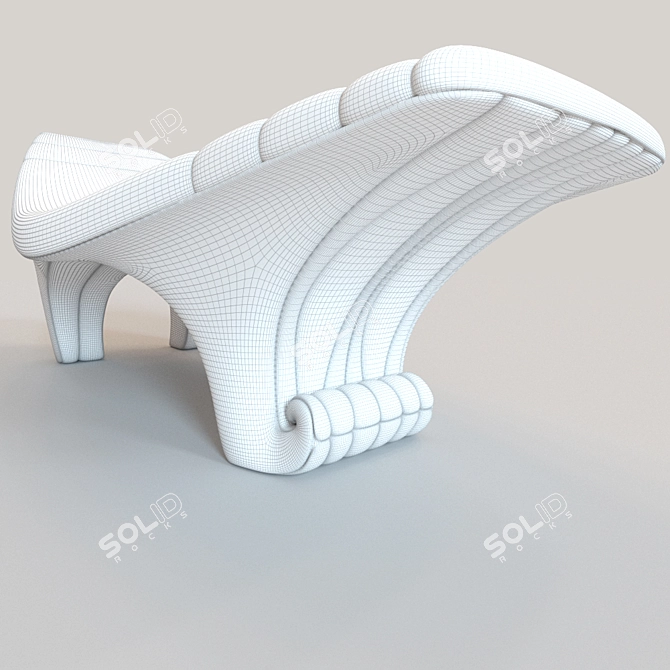 Ergonomic Knitted Lounger: Organic Design, V-Ray Ready 3D model image 3