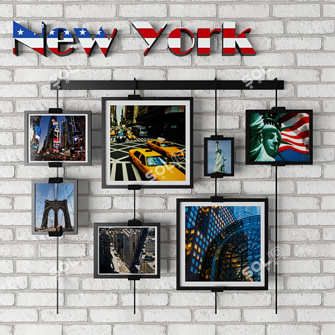 Title: Stunning Poster Set: "New York", "Family", "Art 3D model image 1