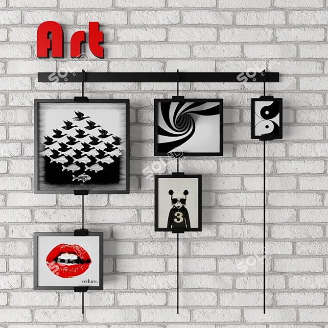 Title: Stunning Poster Set: "New York", "Family", "Art 3D model image 3