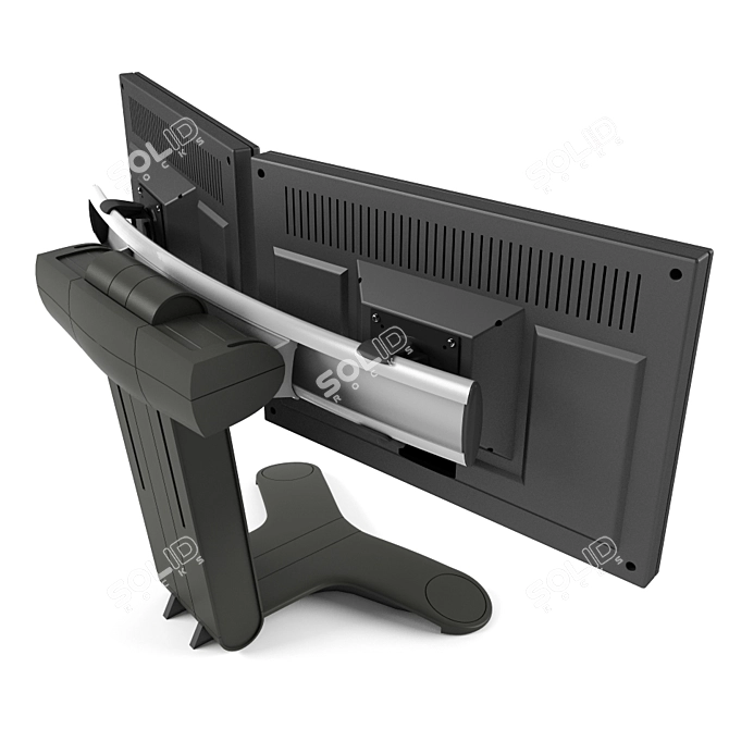 ErgoFlex Dual Monitor Bracket 3D model image 1