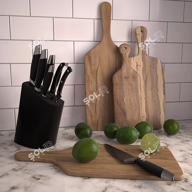 Slice and Dice Knife Set 3D model image 1