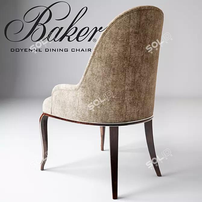 Elegant Baker Dining Chair 3D model image 2