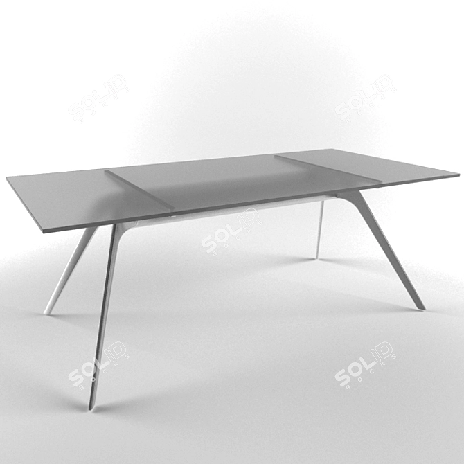 Metal-Legged Table 3D model image 1