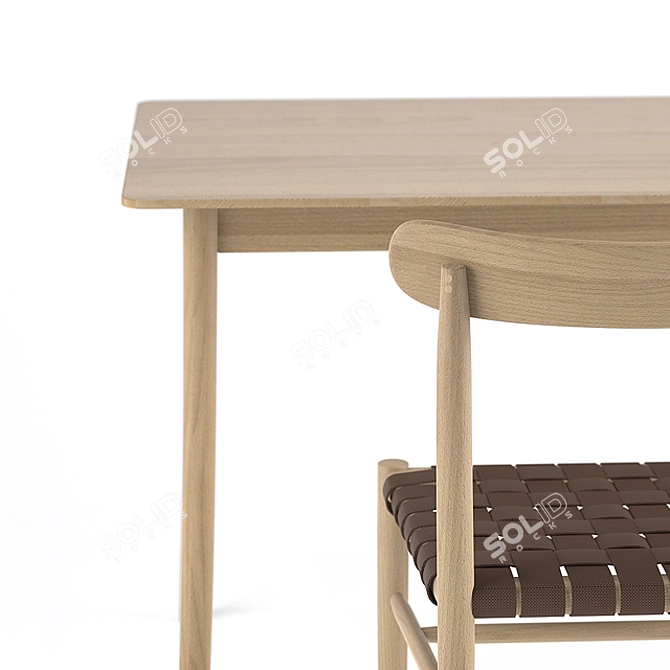 Maruni Lightwood Chair + Table Set 3D model image 3