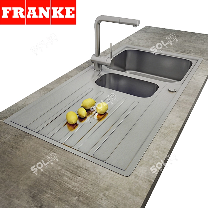 Franke Argos Stainless Steel Sink 3D model image 2