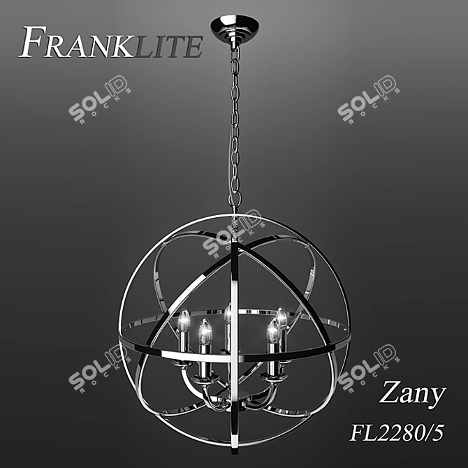 Zany FL2280/5 Chandelier: Unique Lighting Statement 3D model image 1