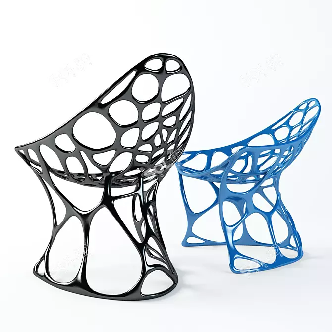 Batoidea Chair: Sleek Aluminum Design 3D model image 2