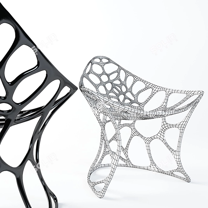 Batoidea Chair: Sleek Aluminum Design 3D model image 3