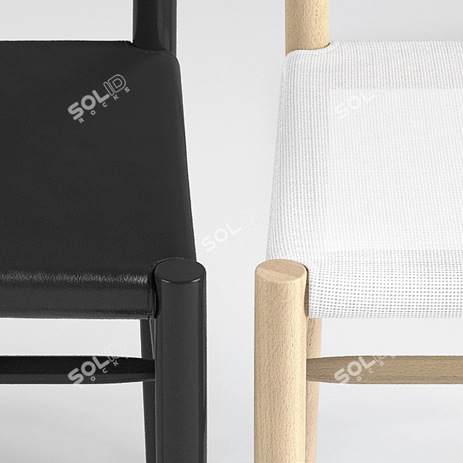 Maruni Armless Chair with 3 Stylish Upholstery Options 3D model image 3