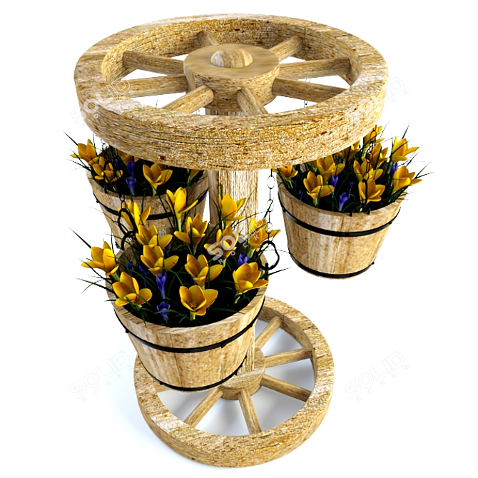 Exquisite Outdoor Floral Display 3D model image 2