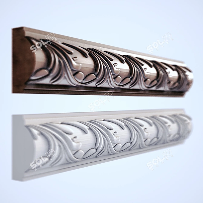 Elegant Stucco Molding 3D model image 1