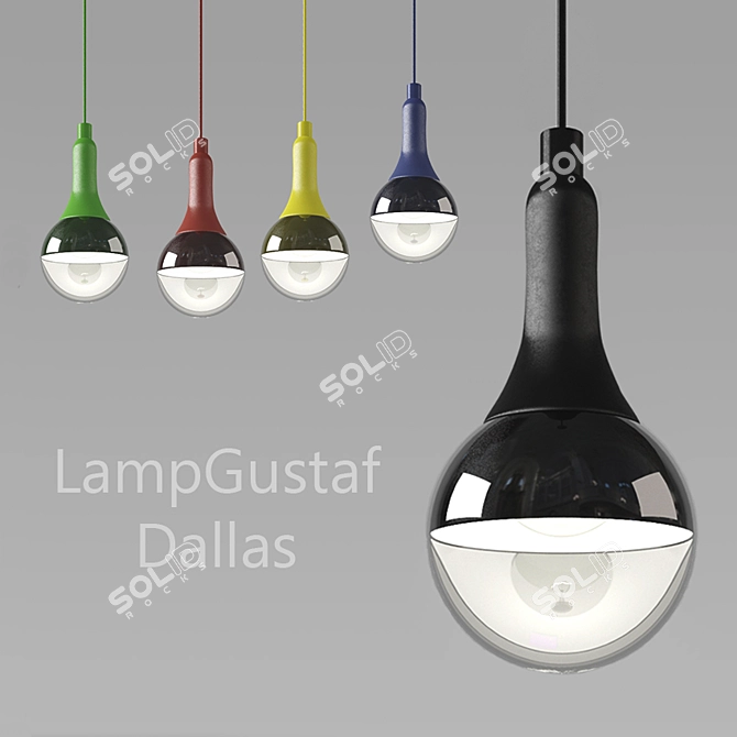 Sleek Dallas Pendant Lamp 3D model image 1